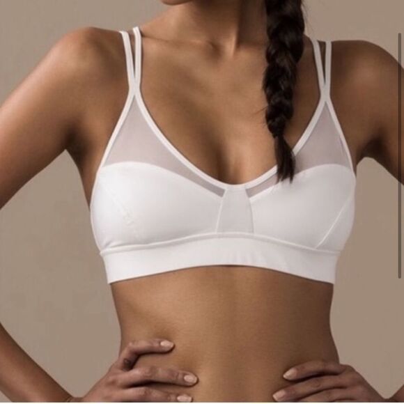 Lululemon Anew White Mesh Sports Bra - Picture 1 of 7